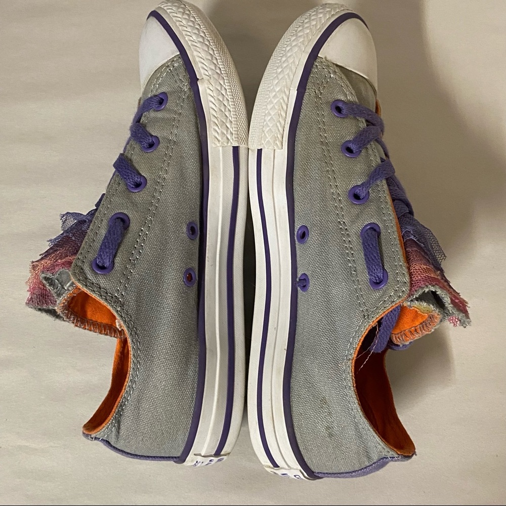 Tulle Layers Embellished Converse All Star Chuck Taylor Low Tops, W 5.5 / Jr 4 - Picture 7 of 12